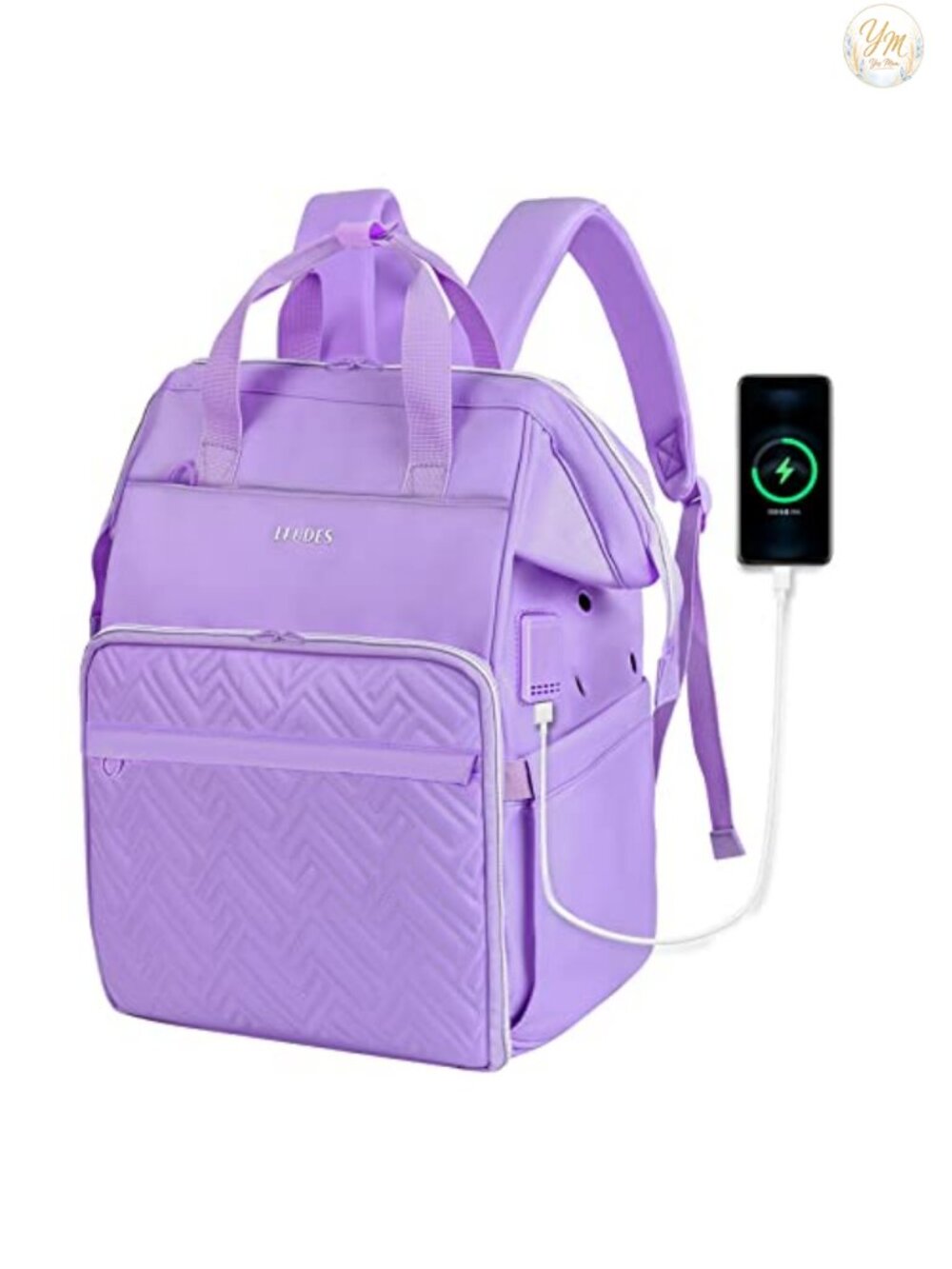 Nylon Yarn Storage Backpack for Knitting Crochet Supplies with USB Port and